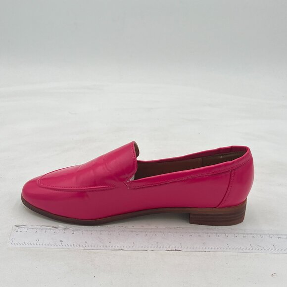 FOWT Fuchsia Wide Width Loafer Slip On Block Stripped Heel Pointed Toe Loafer - Picture 1 of 7
